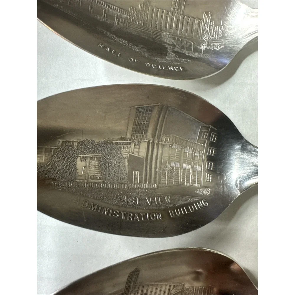 1933 Chicago World's Fair Century of Progress Spoons Lot 6 Silver‎ Plated